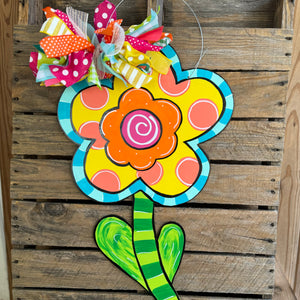 Fun Colorful Spring Flower Door Hanger