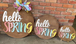 Hello Spring 3D Door Hanger