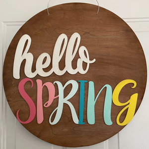 Hello Spring 3D Door Hanger