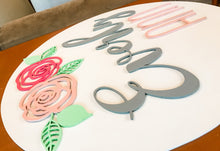 Load image into Gallery viewer, 3D Floral baby name Door Hanger