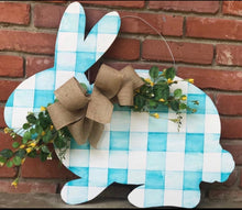 Load image into Gallery viewer, Buffalo Check Easter Bunny (gray, blue, or purple)