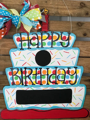 4 Layer Birthday Cake Door Hanger (white background)