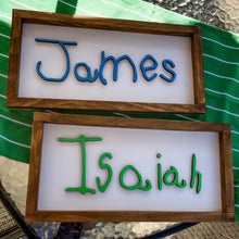 Load image into Gallery viewer, Child Name Hand Written Wooden sign