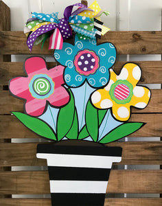 Funky Flowers Door Hanger