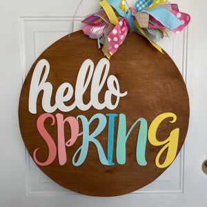 Hello Spring 3D Door Hanger