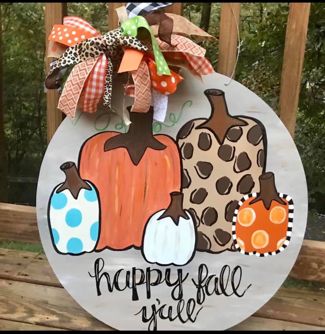 Round Pumpkin Variety Door Hanger