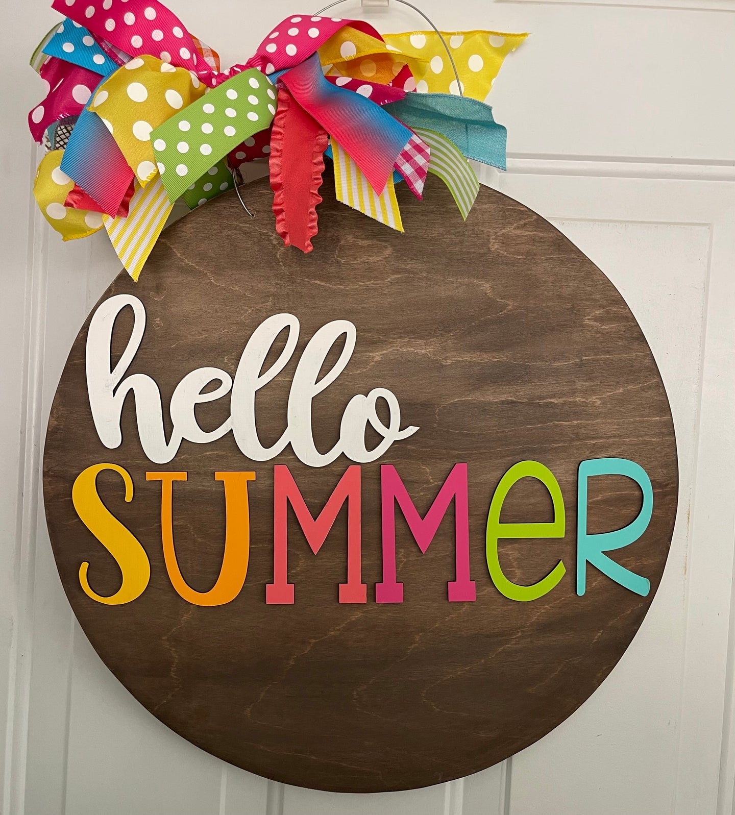 Hello Summer Colorful Door Hanger