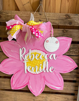 Flower Newborn Baby door hanger