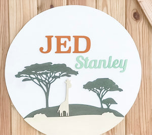 3D Safari Baby Door Hanger