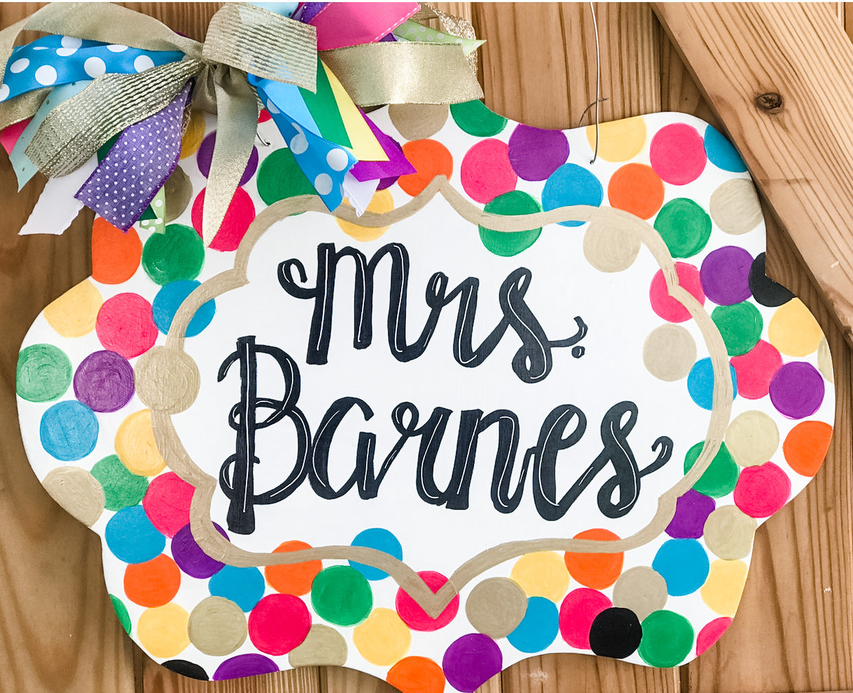 Polka Dot Teacher Door Hanger