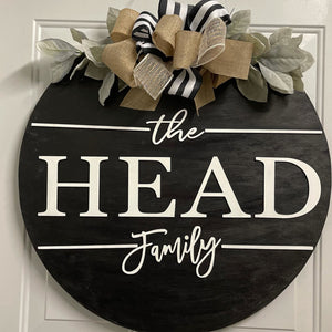 3D Round Black Door Hanger