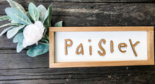 Load image into Gallery viewer, Child Name Hand Written Wooden sign