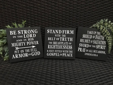 3 Religious Home Wooden Decor Signs