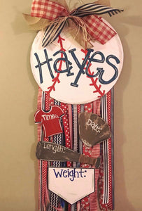 Baseball Newborn Door Hanger