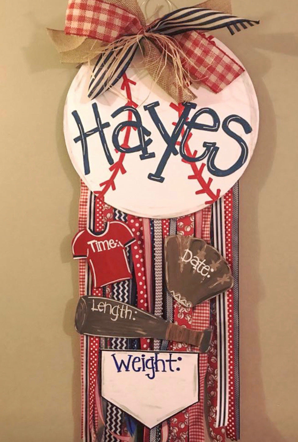 Baseball Newborn Door Hanger – Southern Hangers