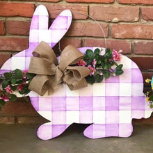 Load image into Gallery viewer, Buffalo Check Easter Bunny (gray, blue, or purple)