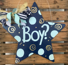 Load image into Gallery viewer, Star (SET of 2) Gender Reveal Door Hangers