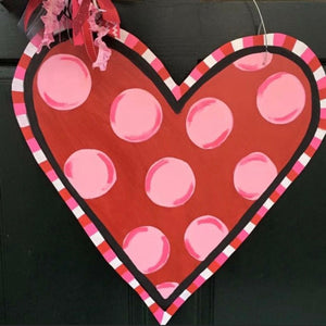 Pink & Red Heart Door Hanger