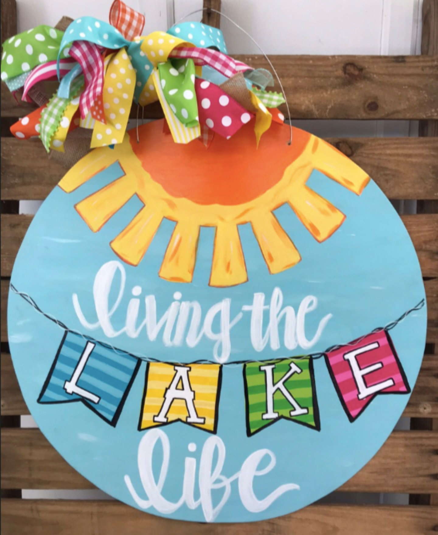 Living The Lake Life Door Hanger