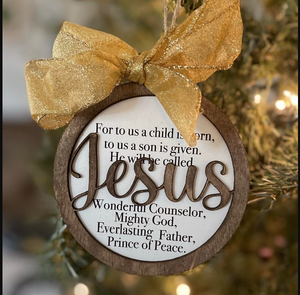 Jesus "Unto Us" Ornament