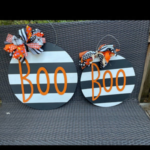 Striped Boo Door hanger