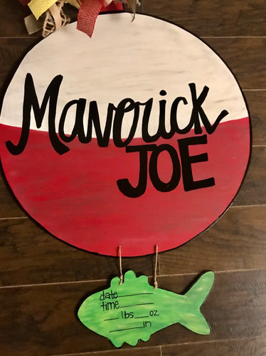 Fish and Bobber Baby Door Hanger