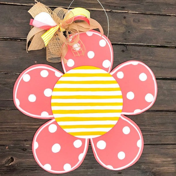 Stripe Flower Door Hanger