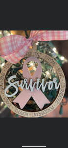 Cancer Ribbon Christmas Ornaments