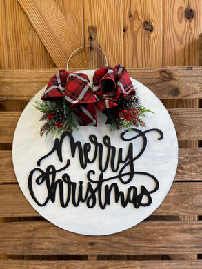 White rustic Merry Christmas