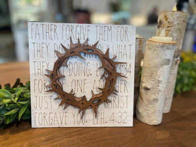 Forgiven Crown of Thorns Easter Sign