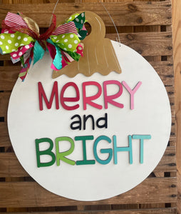 Merry & Bright Door Hanger